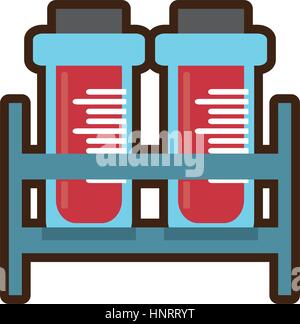 Blut Reagenzglas Spender Rack Kork Vektor Illustration Eps 10 Stock Vektor