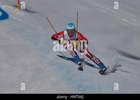 St. Moritz, Schweiz, 16. Februar 2017. Marie-Michele Gagnon, während die Damen Riesenslalom bei der FIS Alpinen Ski-WM 2017 in St. Moritz. Bildnachweis: Rolf Simeon/Alamy Live-Nachrichten Stockfoto