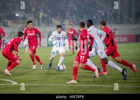 Giurgiu, Rumänien. 16. Februar 2017. Alejandro Pozuelo #24 von Genk in der UEFA Europa League 2016-2017, Gruppe E Spiel zwischen FC Astra Giurgiu (ROU) und Genk (BEL) an Marin Anastasovici Stadion, Giurgiu, Rumänien ROU. Bildnachweis: Cronos Foto/Alamy Live-Nachrichten Stockfoto