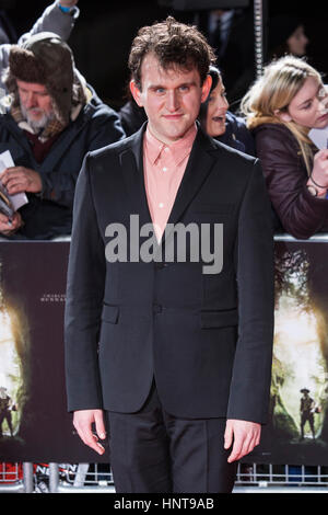 London, UK. 16. Februar 2017. Schauspieler Harry Melling. UK-Premiere in der Feier der Basar am besten der britischen Ausgabe des Films The Lost City of Z Darsteller Robert Pattinson, Sienna Miller und Charlie Hunnam. Bildnachweis: Bettina Strenske/Alamy Live-Nachrichten Stockfoto