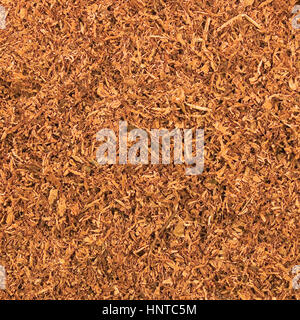 Schneiden Sie lose Pfeife Tabak Textur Hintergrund, detaillierte Makro Nahaufnahme Stockfoto
