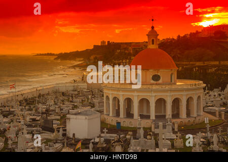 KAPELLE SANTA MAGDALENA DE PAZZIS FRIEDHOF LA PERLA ALTEN SAN JUAN PUERTO RICO Stockfoto