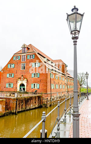 Bin alten Hafen von Stade, Niedersachsen; alten Hafen von Stade, Niedersachsen Stockfoto