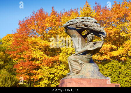 Chopin-Denkmal im Lazienki-Park (Frédéric François Chopin - polnische Komponist und Pianist), Warschau, Polen Stockfoto