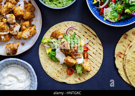 Würziger Fischtacos Stockfoto