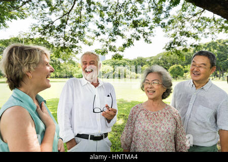 Gruppe von Senior Vorsorgekonzept Freunde Glück Stockfoto