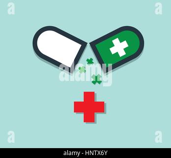 Droge-Kapsel Logo-Design. EPS-8 unterstützt. Stock Vektor