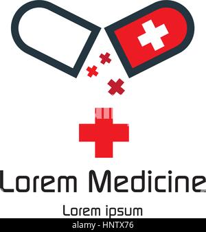 Droge-Kapsel Logo-Design. EPS-8 unterstützt. Stock Vektor