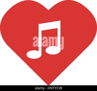 Bunte Herzen mit Musiknote-Vektor-illustration Stock Vektor
