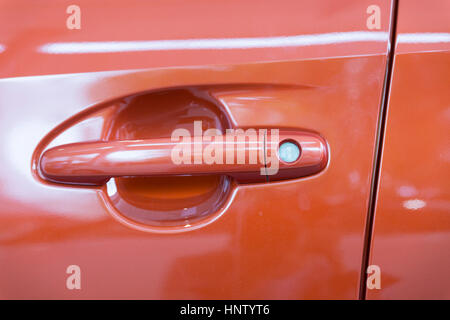 Türgriff des neuen orange Auto Automobil, selektiven Fokus Stockfoto