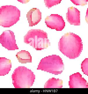 Nahtlose Muster: Blütenblätter rosa Blüten. Aquarell Nachahmung. Stock Vektor