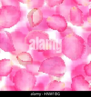 Nahtlose Muster: Blütenblätter rosa Blüten. Aquarell Nachahmung. Stock Vektor