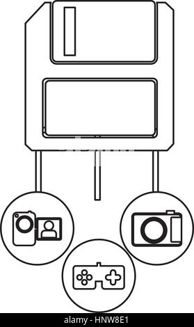 Diskette Server Symbol Lager, Vektor-Illustration-design Stock Vektor