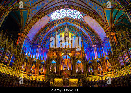 Notre Dame Basilika Montreal Kanada Stockfoto