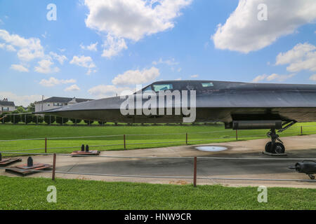 Eine Lockheed SR-71A Blackbird auf dem Display an der Barksdale Global Power Museum, auf Barksdale AFB, Louisiana Stockfoto