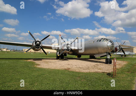 Eine Boeing b-29 Superfortress auf dem Display an der Barksdale Global Power Museum, auf Barksdale AFB, Louisiana Stockfoto