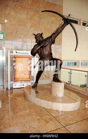 Statue von Robin Hood, Doncaster Sheffield Flughafen Stockfoto