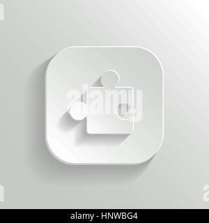 Puzzle-Symbol - Taste "Vektor weiße app" mit Schatten Stock Vektor