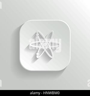 Atom-Symbol - Taste "Vektor weiße app" mit Schatten Stock Vektor