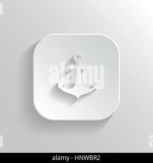 Anker-Symbol - Taste "Vektor weiße app" mit Schatten Stock Vektor