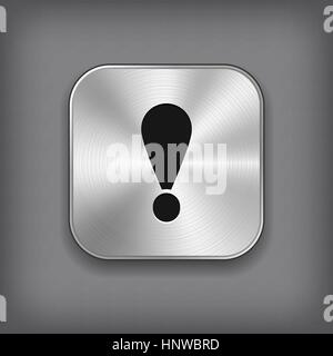 Ausrufezeichen - Taste "Vektor Metall app" mit Schatten Stock Vektor