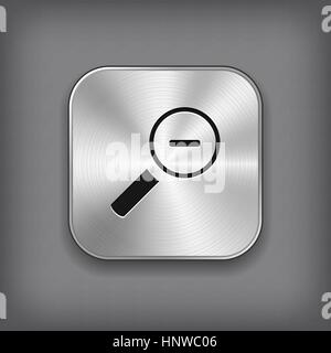 Lupe mit Minuszeichen - Vektor-Metall app-Schaltfläche Stock Vektor