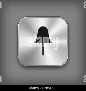 Papier Push Pin-Symbol - Taste "Vektor Metall app" Stock Vektor