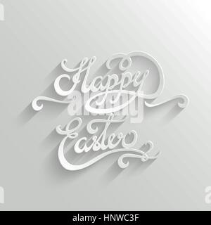 Glückliche Ostern Hand Schriftzug Greeting Card typografische Vector Background. Handgemachte Kalligraphie. Einfach auf jedem Hintergrund einfügen Stock Vektor