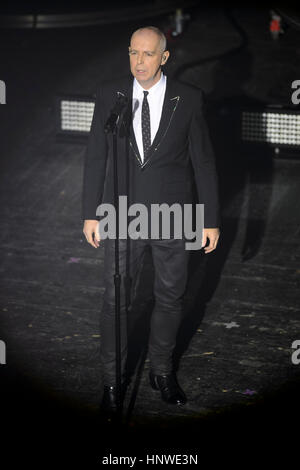 Neil Tennant von den Pet Shop Boys während VO5 NME Awards 2017 statt auf O2 Brixton Academy, London. Stockfoto