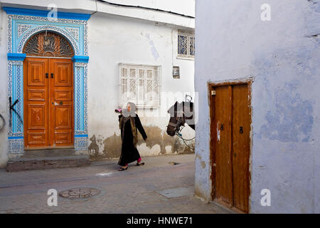 Tunez: Kairouan.Medina. Rue el Kadraoui Stockfoto