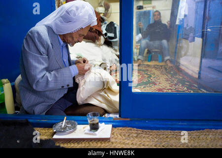 Tunez: Kairouan.Medina.Souk. Schneider Stockfoto