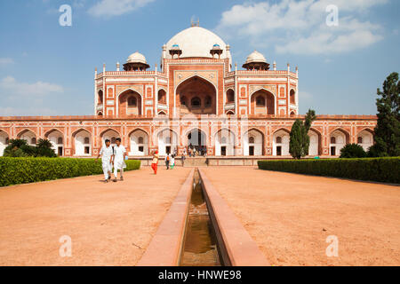 Delhi, Indien - 19. September 2014: tagsüber Blick auf Humayun Mausoleum, UNESCO-Welterbe am 19. September 2014, Delhi, Indien. Stockfoto