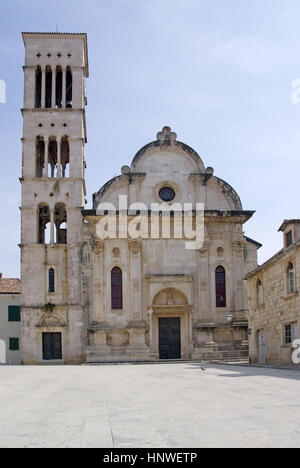 Kirche Sveti Stjepan bin am Hauptplatz in Hvar, Dalmatien, Fernsehreihe - Hauptplatz Hvar, Kroatien Stockfoto