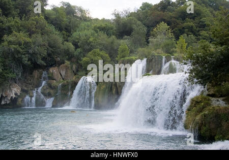 Krka Wasserfaelle, Fernsehreihe - Fluss Krka, Kroatien Stockfoto