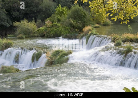 Krka Wasserfaelle, Fernsehreihe - Fluss Krka, Kroatien Stockfoto