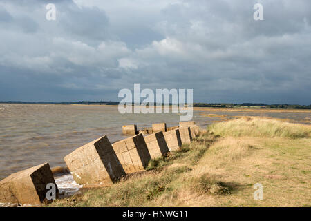 "Frühling" Flut, Bawdsey Fähre, Suffolk, UK. Stockfoto