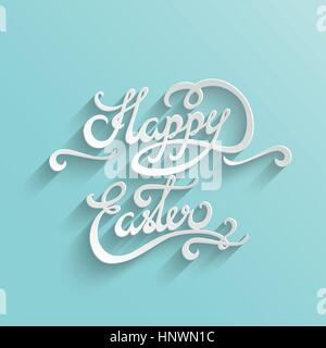 Glückliche Ostern Hand Schriftzug Greeting Card typografische Vector Background. Handgemachte Kalligraphie. Einfach auf jedem Hintergrund einfügen Stock Vektor