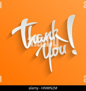 Vielen Dank Hand Schriftzug Greeting Card typografische Vector Background. Handgemachte Kalligraphie. Einfach auf jedem Hintergrund einfügen Stock Vektor