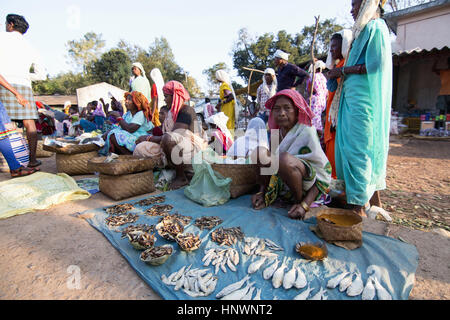 Stammes-Markt, Kanger-Valley-Nationalpark, Chhattisgarh. Stammes-Dorf im Distrikt Bastar Stockfoto