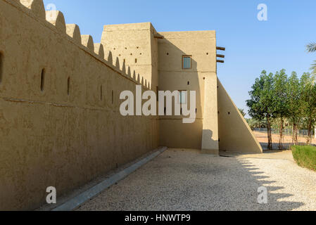 Qasr Al Amwaji, Al-Ain. Alte Festung in den Vereinigten Arabischen Emiraten, das war der Geburtsort des Herrschers Scheich Khalifa bin Zayed bin Khalifa Stockfoto