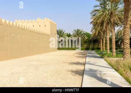 Qasr Al Amwaji, Al-Ain. Alte Festung in den Vereinigten Arabischen Emiraten, das war der Geburtsort des Herrschers Scheich Khalifa bin Zayed bin Khalifa Stockfoto