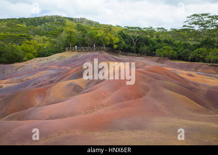 Sieben farbige Erden, Black River Gorges Nationalpark, Mauritius Stockfoto