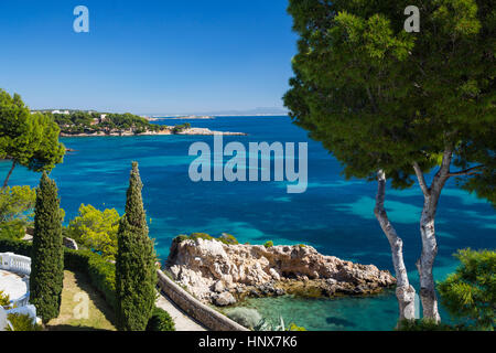 Erhöhten Blick auf Küste und blauen Meer, Calvia, Mallorca, Spanien Stockfoto