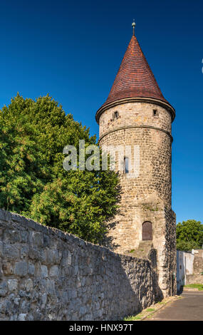 Baszta Boleslawiecka (Boleslawiec Turm), 13. Jahrhundert, in Lwowek Slaski, Niederschlesien, Polen Stockfoto