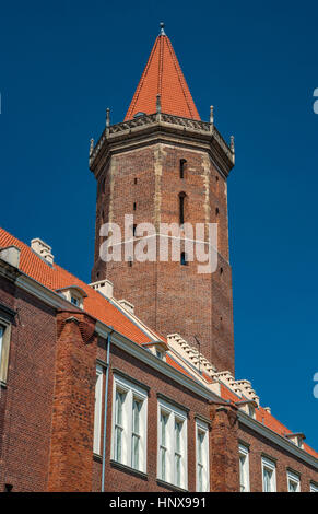 Mittelalterlichen Turm an Zamek Piastowski, Piast Schloß in Legnica, Niederschlesien, Polen Stockfoto