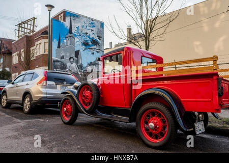 Restaurierte rote 1931 Model A Ford Automobile Stockfoto