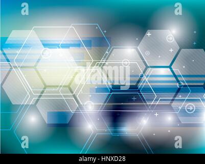 Zusammenfassung Hintergrund Technologie in Vektor-Illustration für futuristische Firmenkundengeschäft Stock Vektor