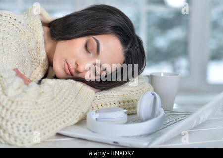 Frau schlief Stockfoto