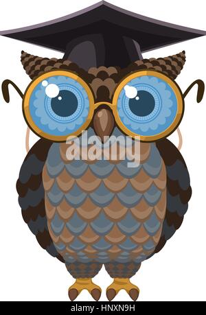 Intelligente Wise Owl-Vektor-Illustration. Stock Vektor