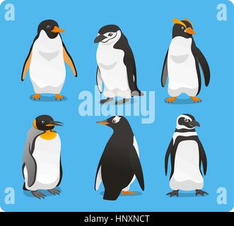 Ständigen Pinguin Set Vektor-Illustration. Stock Vektor